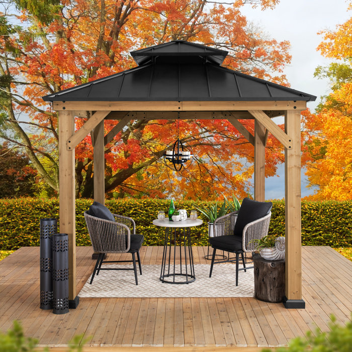 Sunjoy 8 Ft. W x 8 FT. D Solid Wood Patio Gazebo & Reviews Wayfair